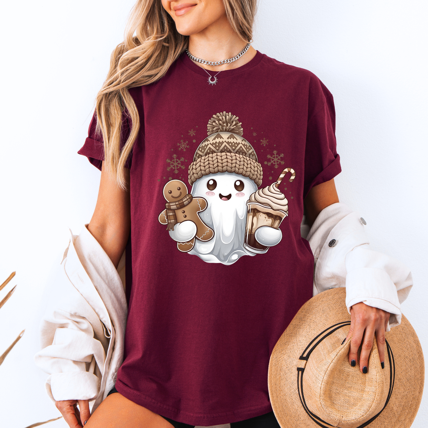 👻 Gingerbread Ghost 🎄 100% Organic Cotton T-Shirt