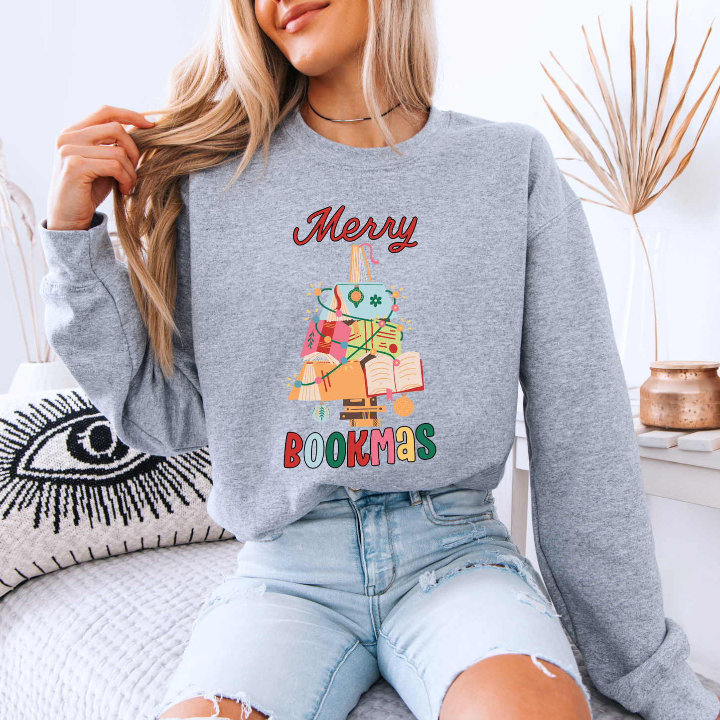 🎄 Merry Bookmas 📚 Organic Cotton Sweatshirt