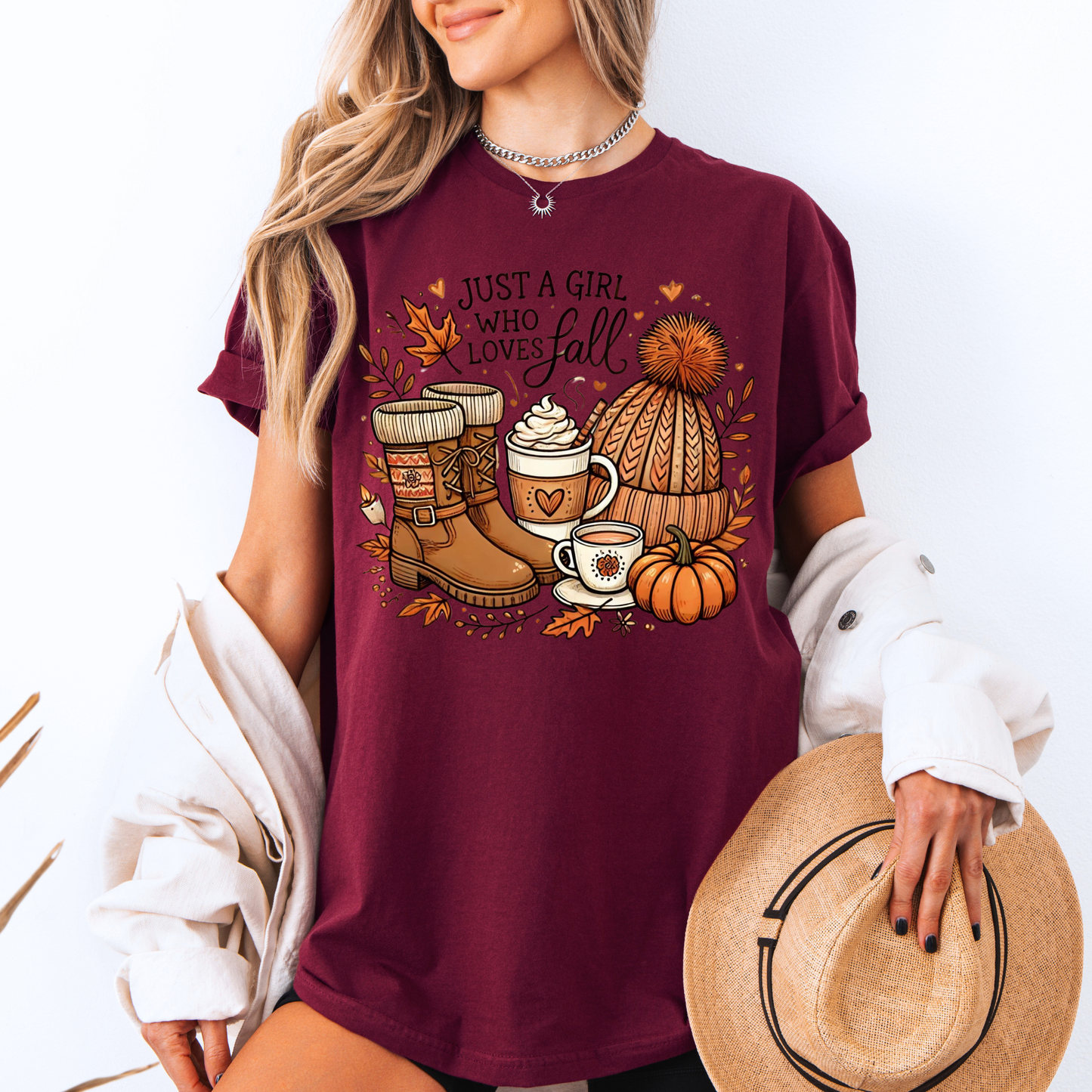 Just a Girl Who Loves Fall - 100% Organic cotton T-shirt