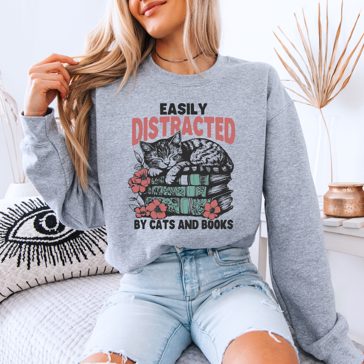 Cat Nap & Chapters Organic Cotton Crewneck Sweatshirt