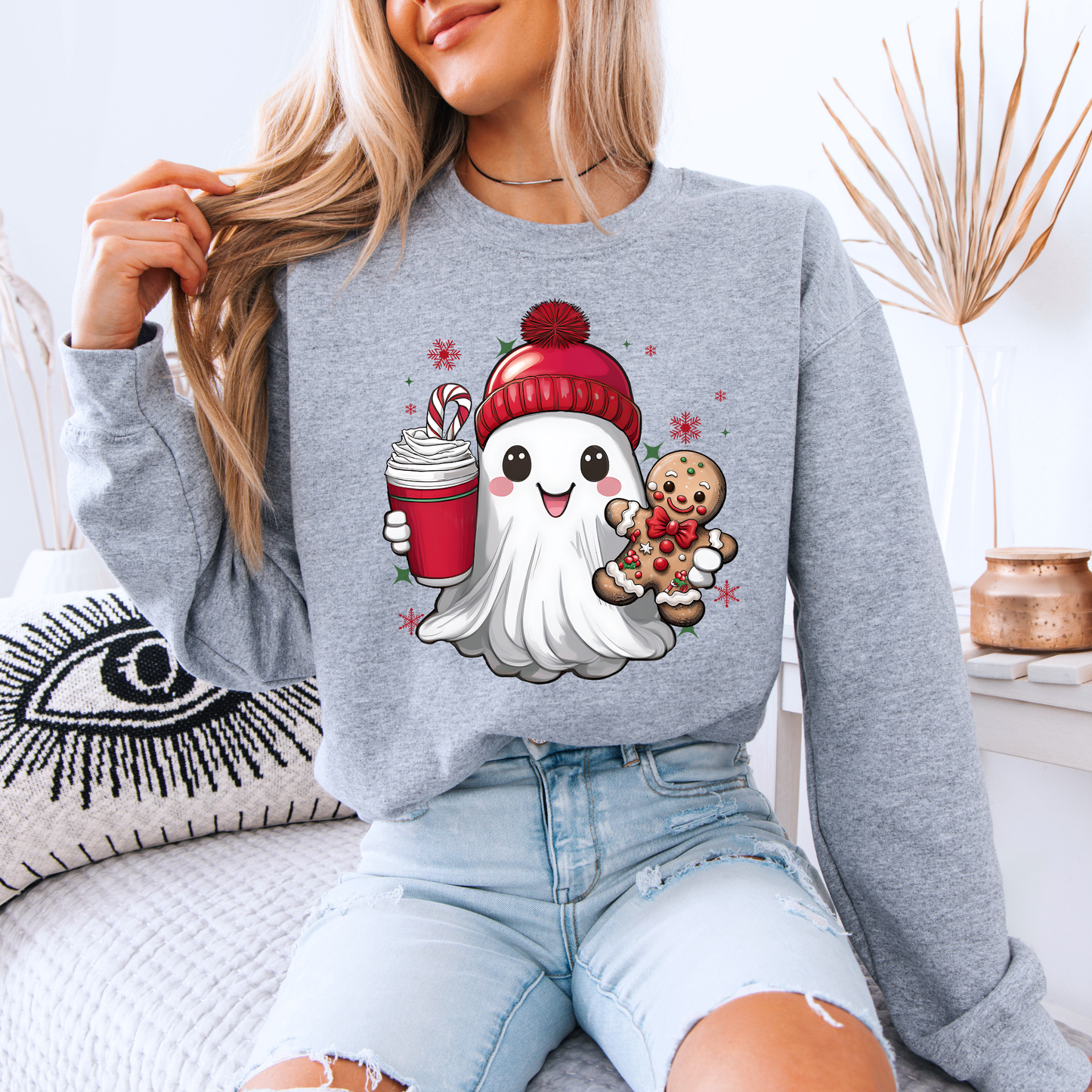 👻 Christmas Boo 🎄✨  Organic Cotton Sweatshirt