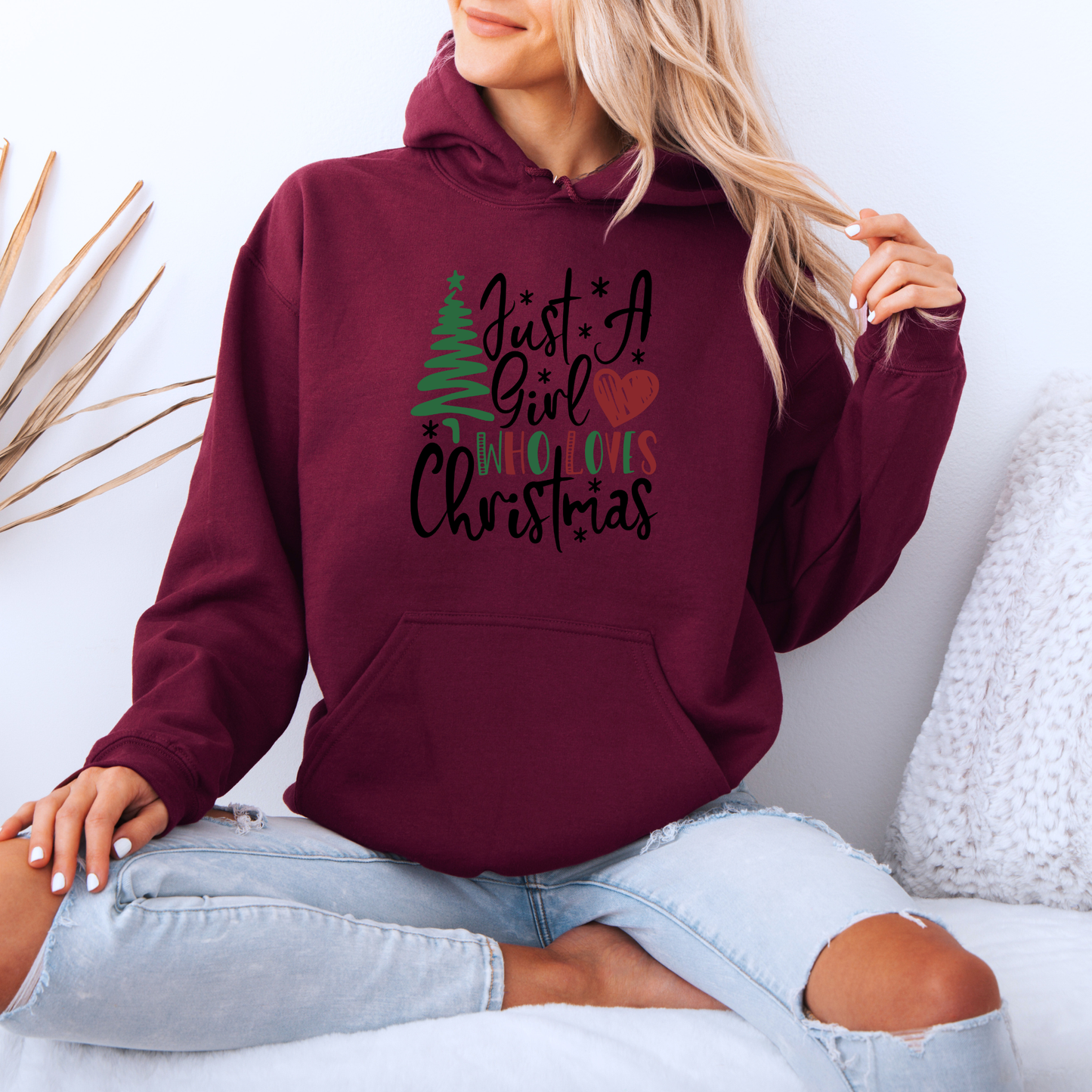 🎄 Just a Girl who loves Christmas 💖  Luxuriously Thick Hoodie