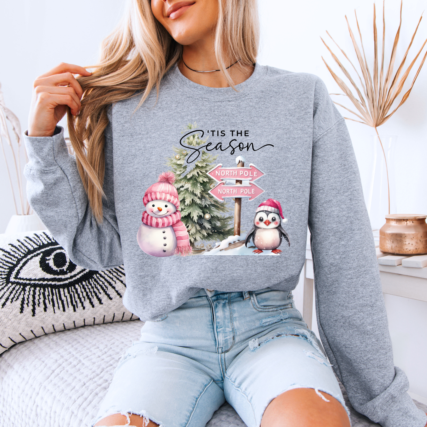 🎀 Pink North Pole 💖 Organic Cotton Sweatshirt