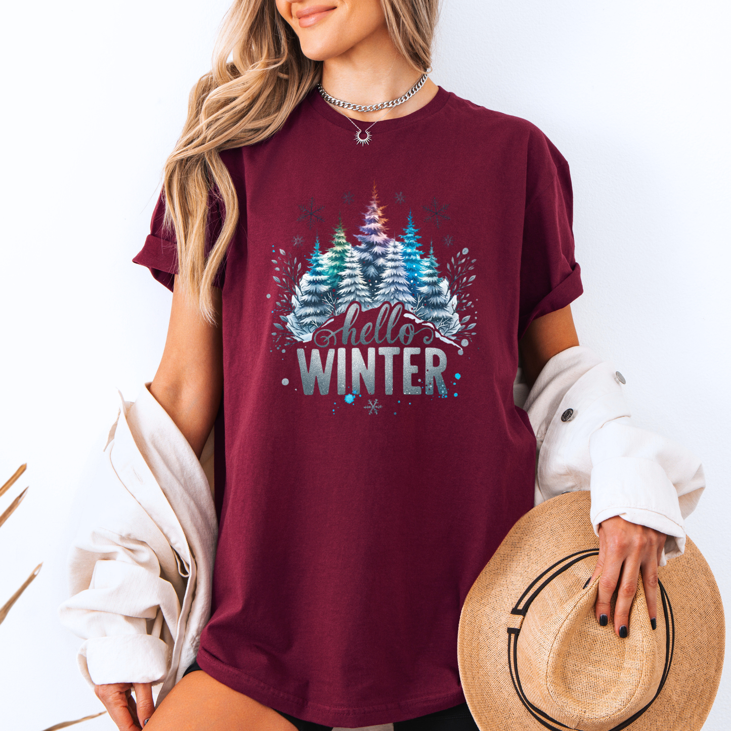 🌲❄️ Frosted Forest Glow ✨ 100% Organic Cotton T-Shirt