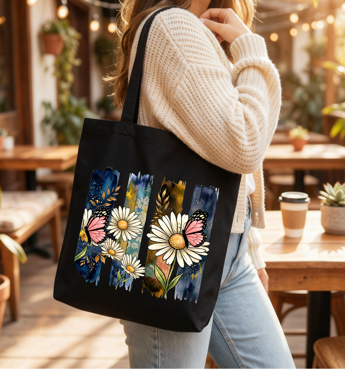 🖤 Midnight Daisy Tote
