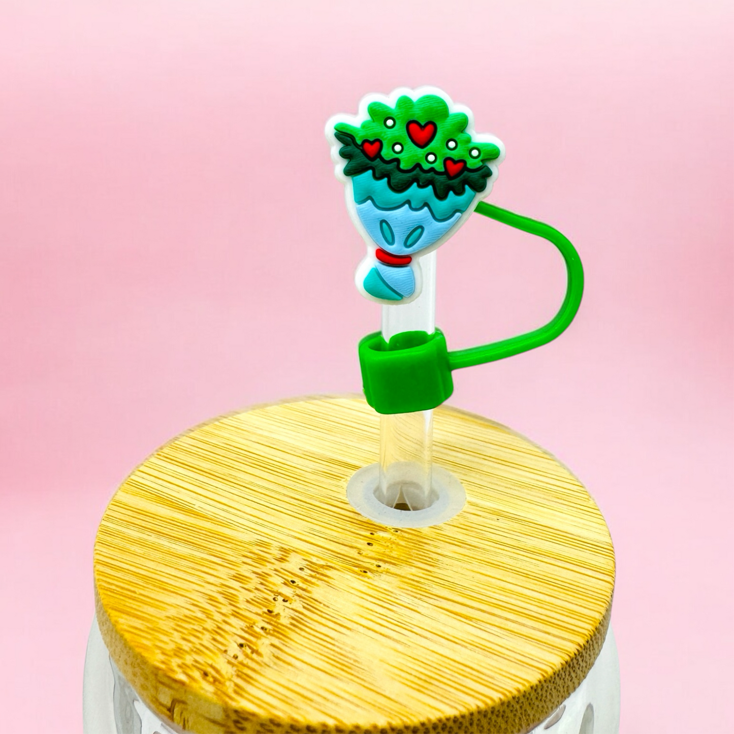 💐 Heart Bouquet Straw Topper 🌿✨