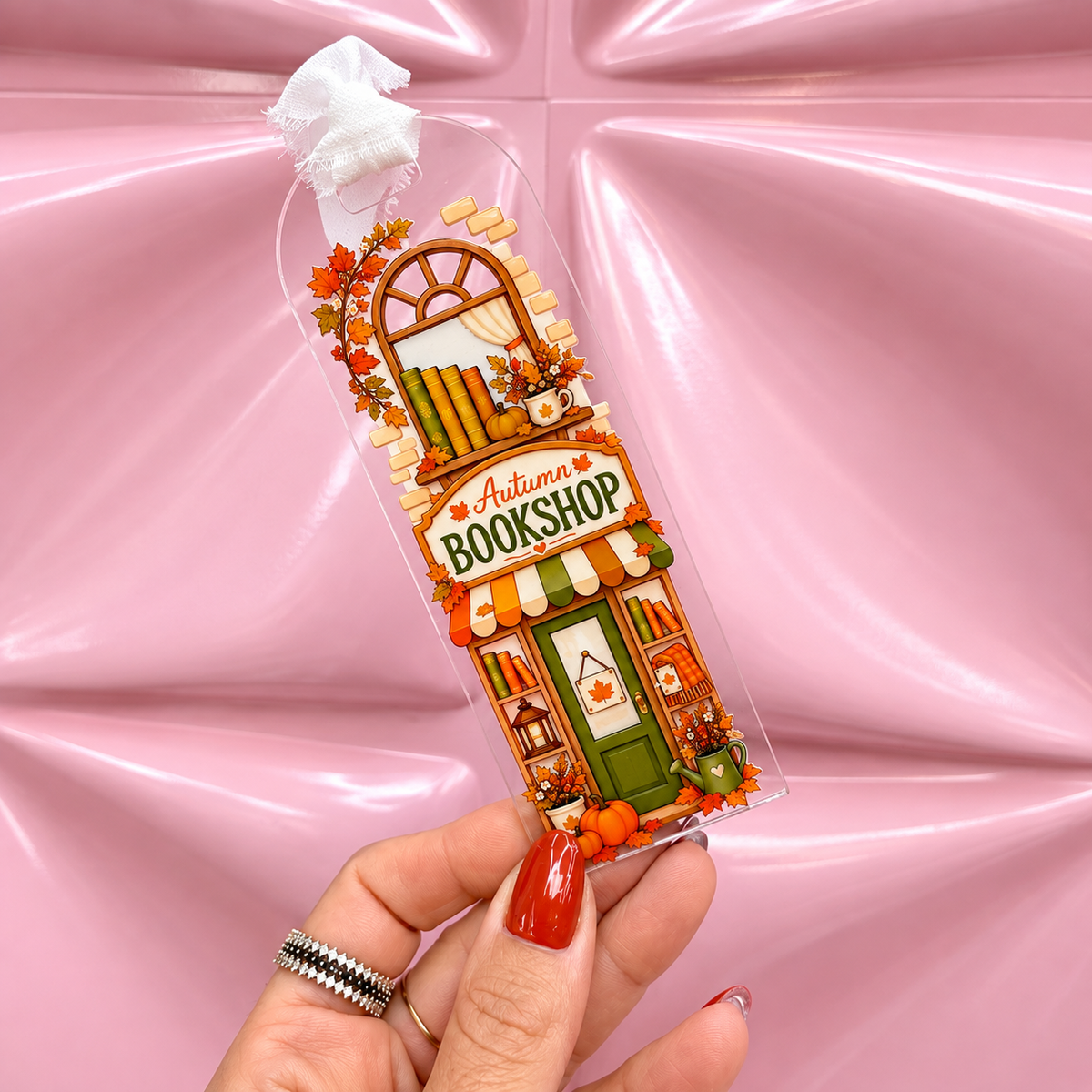 🍂 Autumn Bookshop Acrylic Bookmark