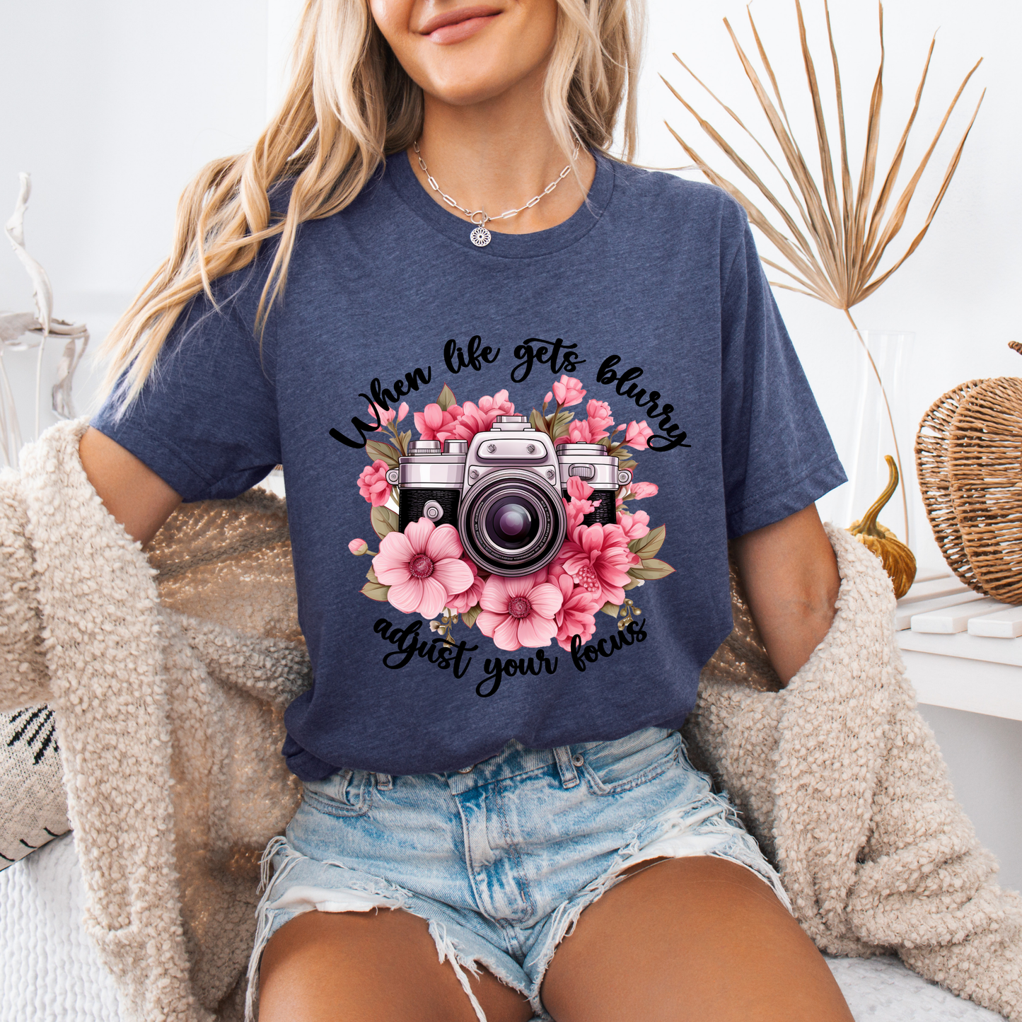 📸 Bloom & Focus Tee 🌸 | Inspirational Camera Quote Shirt
