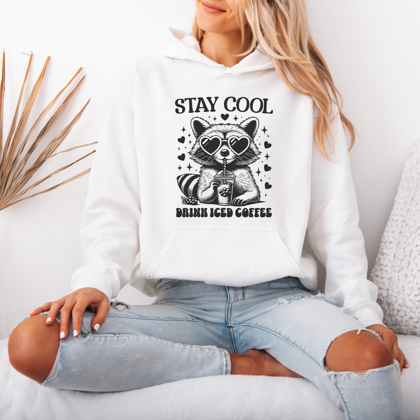 “Stay Cool 😎🧋 | Iced Coffee Raccoon Vibes Hoodie”
