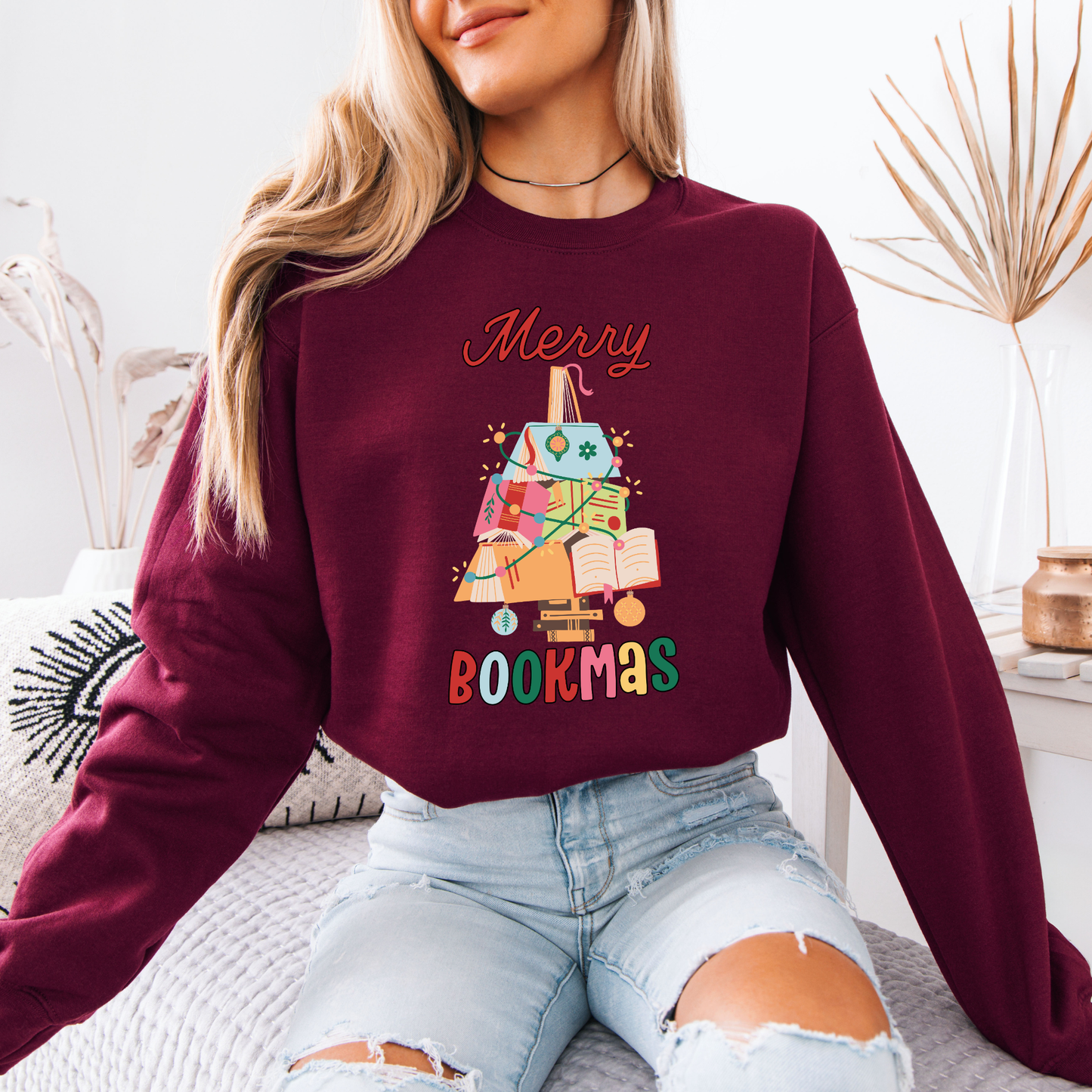 🎄 Merry Bookmas 📚 Organic Cotton Sweatshirt