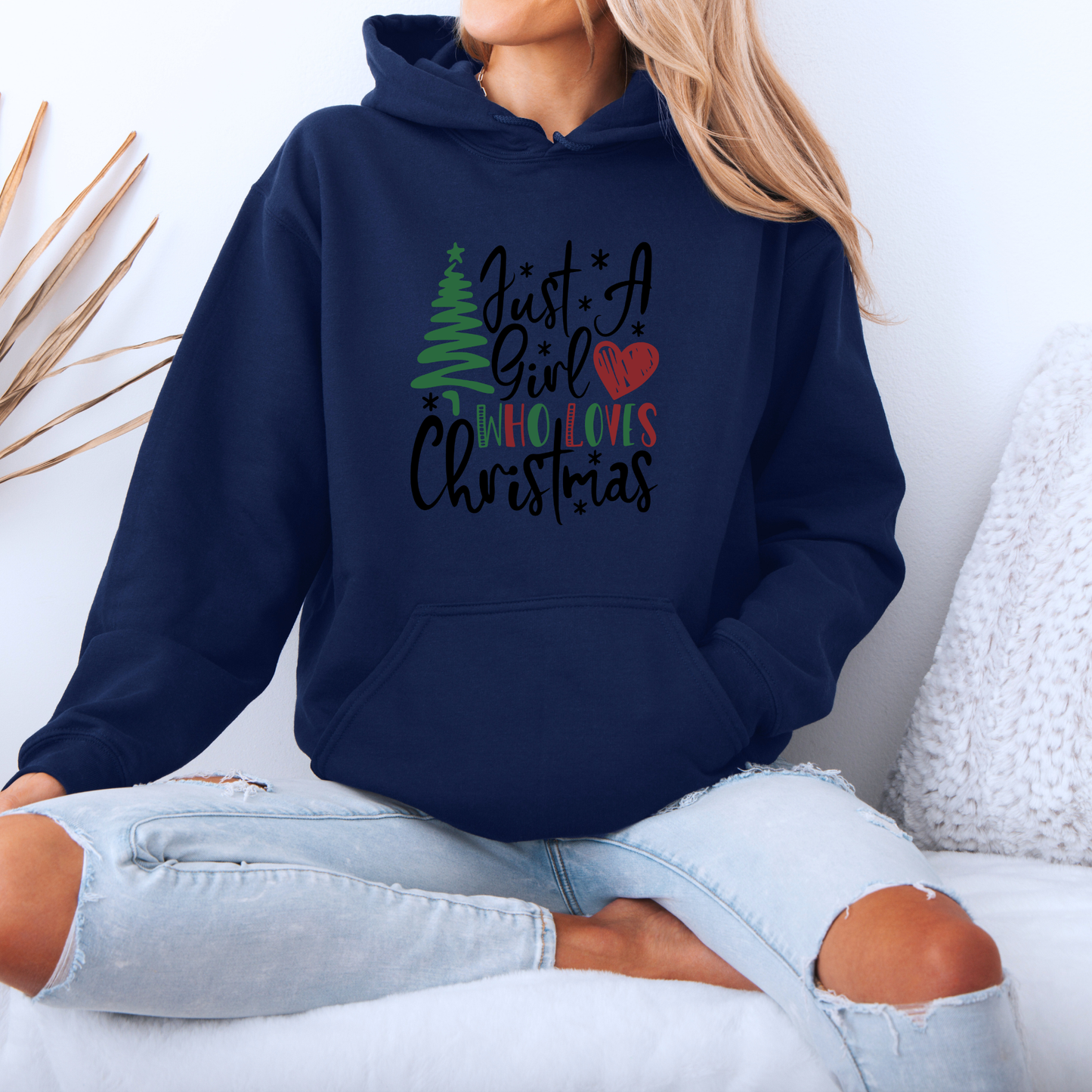 🎄 Just a Girl who loves Christmas 💖  Luxuriously Thick Hoodie