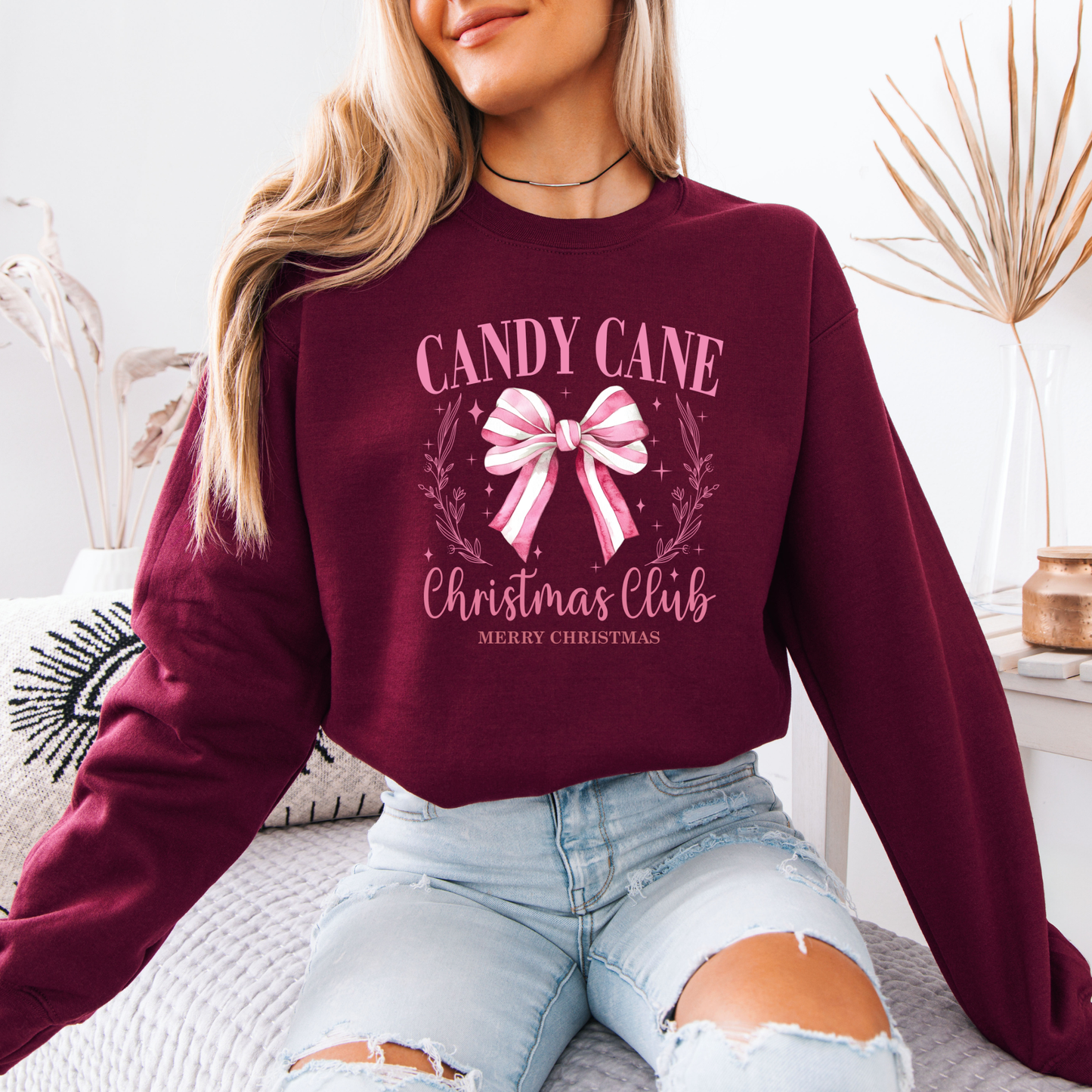 🍭🎄 Candy Cane Christmas Club ✨ Organic Cotton Sweatshirt