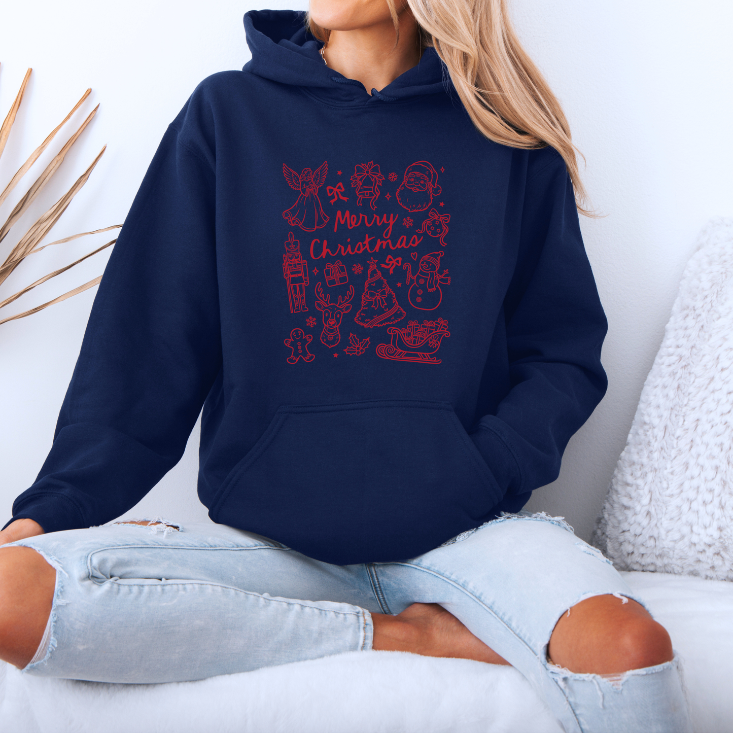 🎄 Christmas Doodles 🖊️ Luxuriously Thick Hoodie