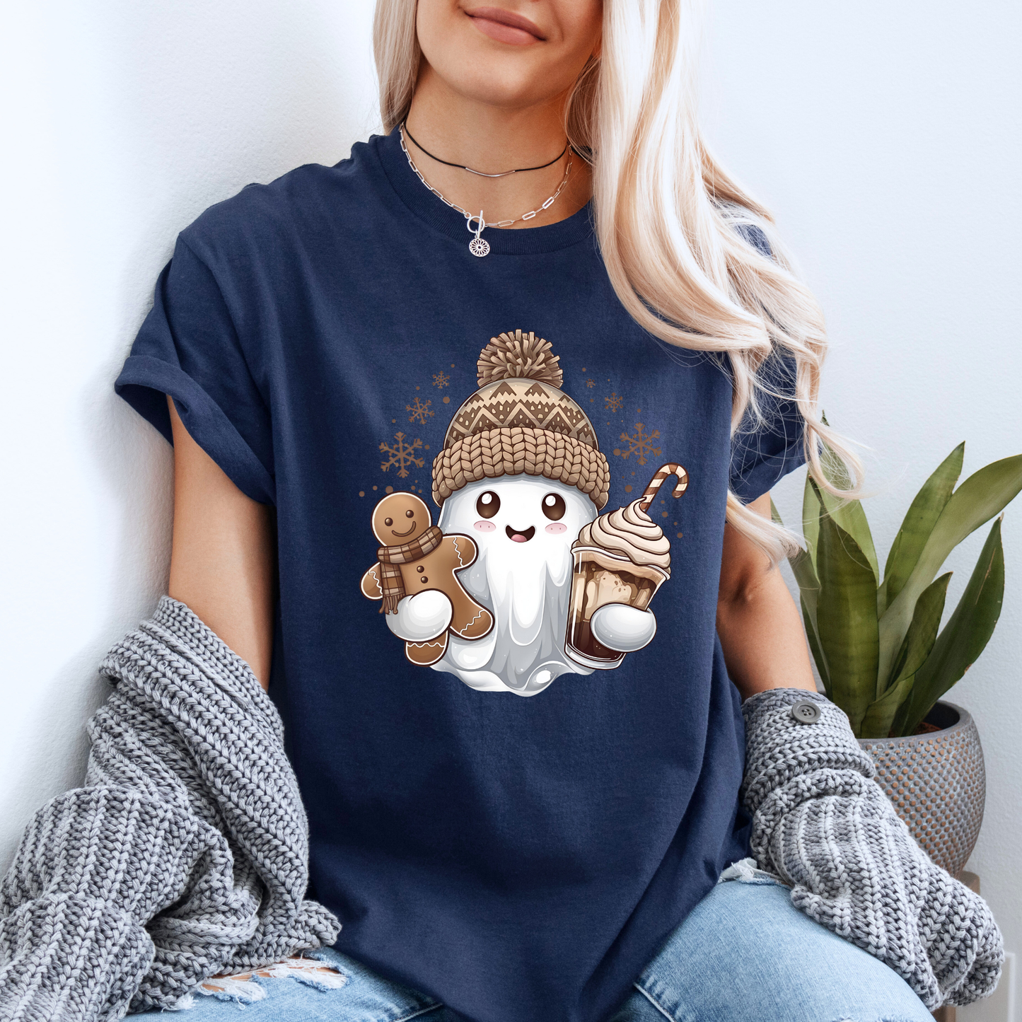 👻 Gingerbread Ghost 🎄 100% Organic Cotton T-Shirt
