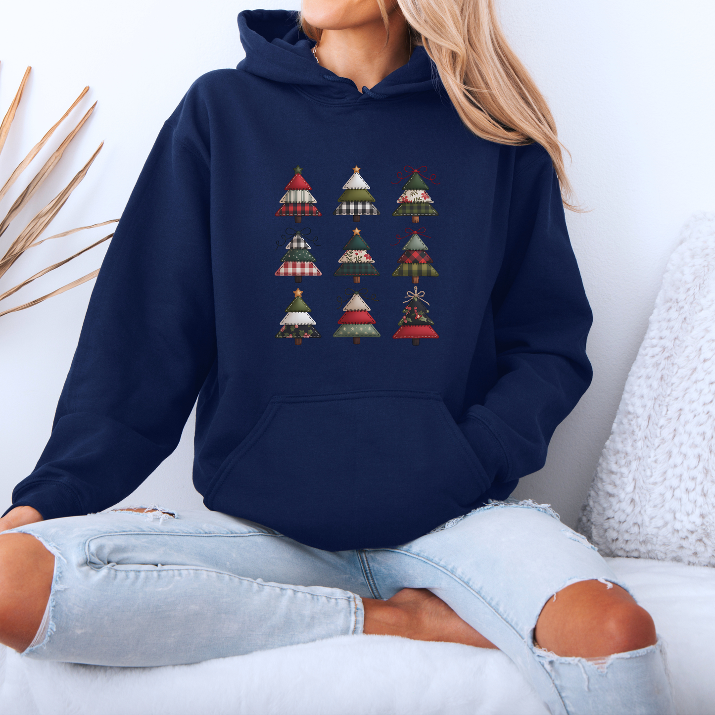 🧵 Stitched Christmas Trees 🎄  Luxuriously Thick Hoodie