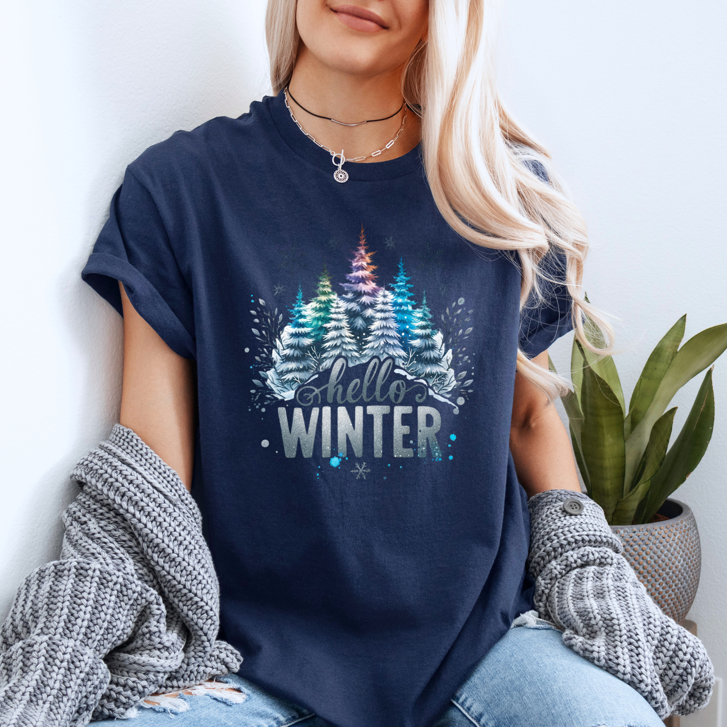 🌲❄️ Frosted Forest Glow ✨ 100% Organic Cotton T-Shirt