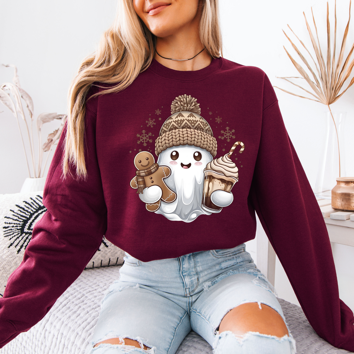Gingerbread Ghost 👻 Organic Cotton Sweatshirt