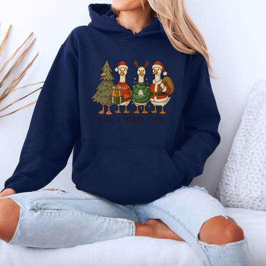 🪿 Just a Merry Goose 🎄  Luxuriously Thick Hoodie