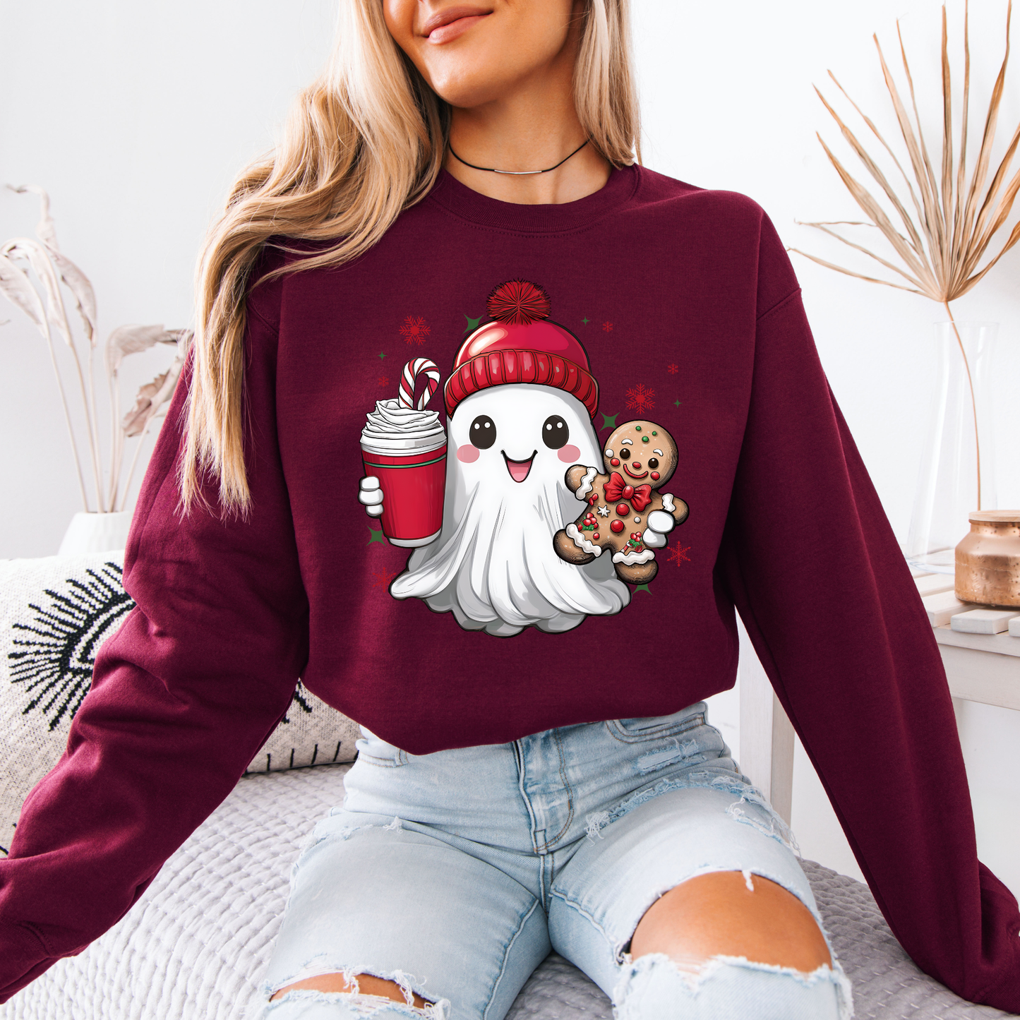 👻 Christmas Boo 🎄✨  Organic Cotton Sweatshirt