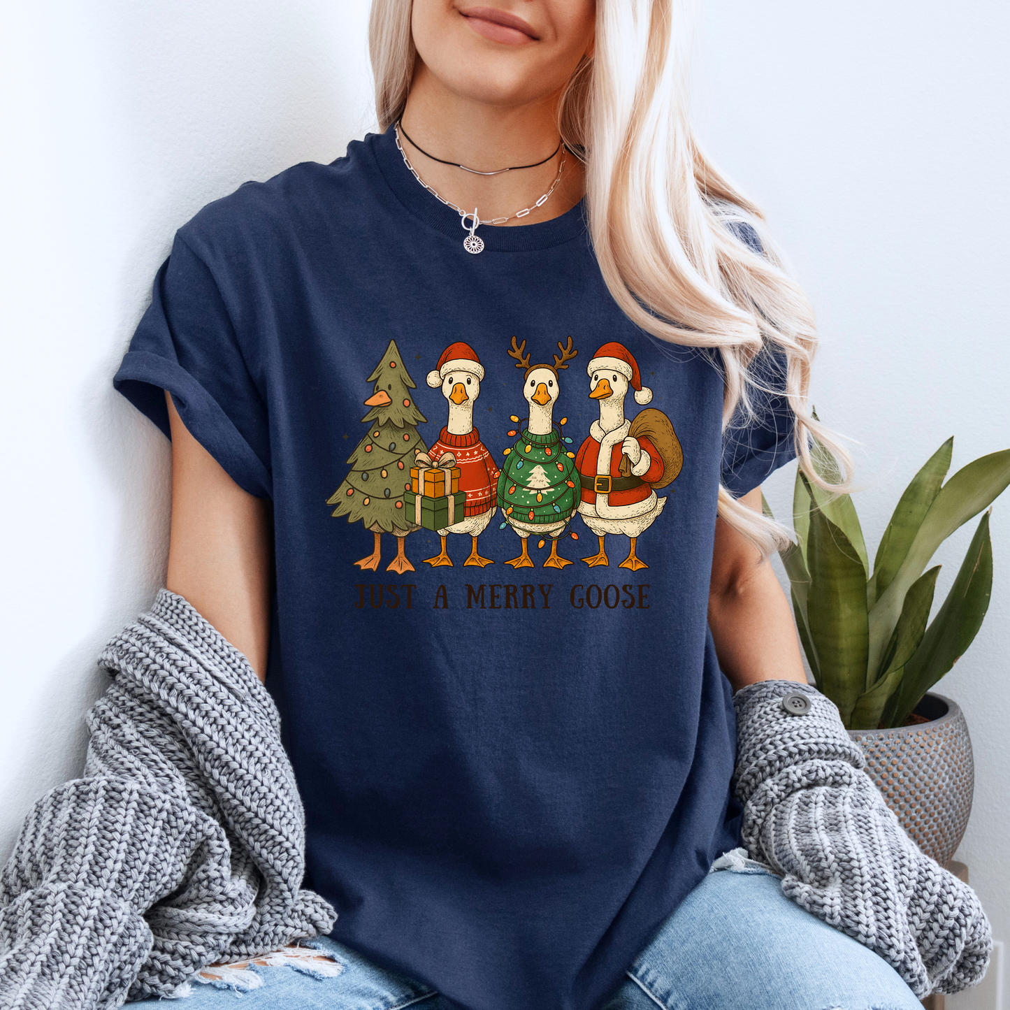 🪿🎄 Just a Merry Goose ✨  100% Organic Cotton T-Shirt