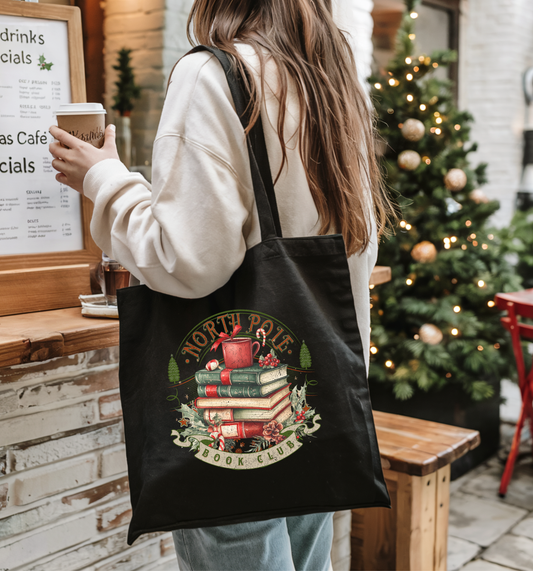 📚 North Pole Book Club ❄️ Tote Bag 100% Organic Cotton
