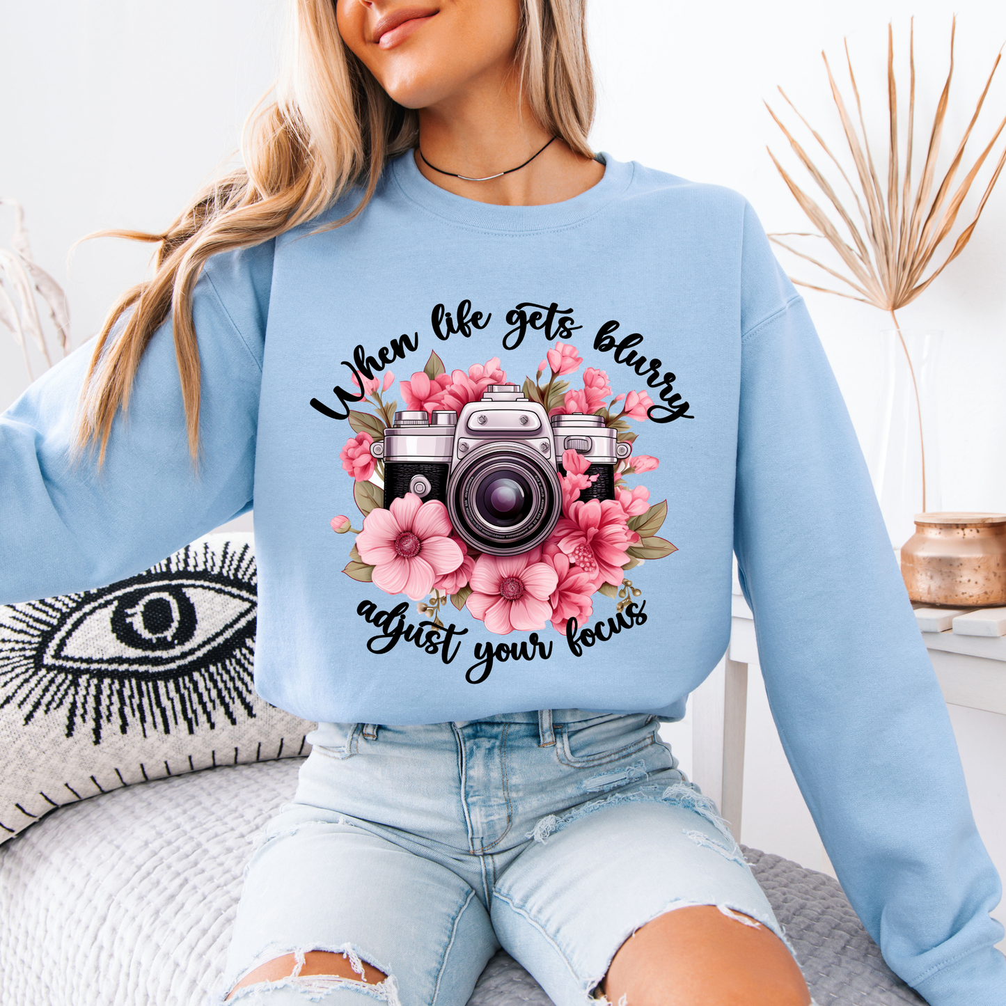 📸 “Adjust Your Focus” Floral Camera Sweatshirt 🌸✨