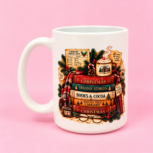 🎄📚 Christmas Books & Cocoa 15oz Mug