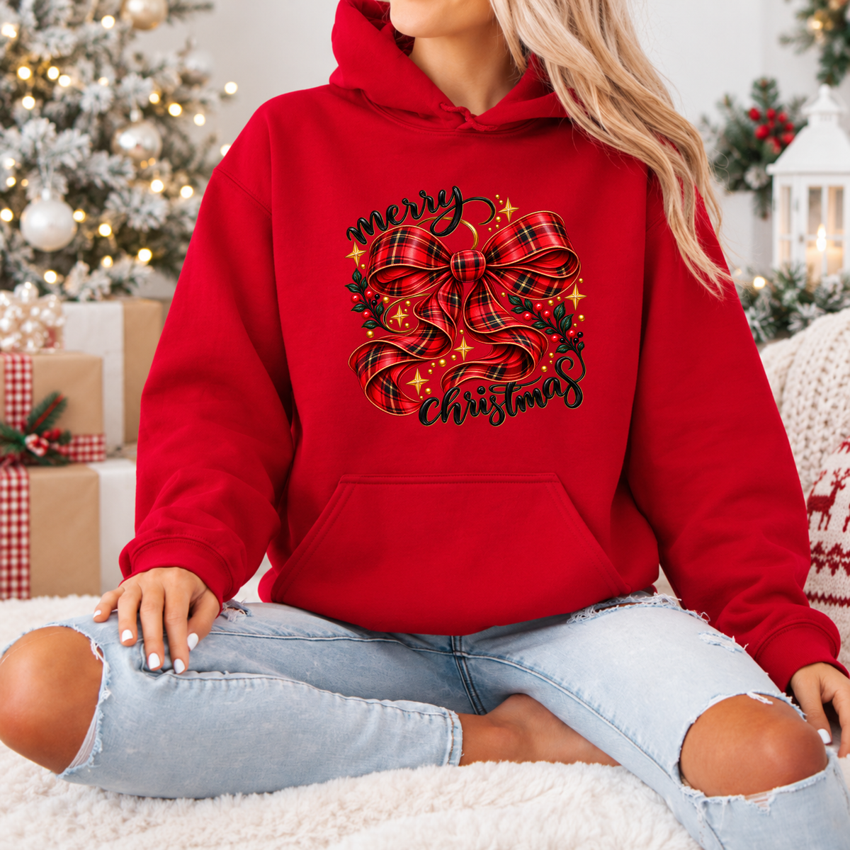 A Tartan Christmas Wish 🎀✨ Premium Christmas Hoodie