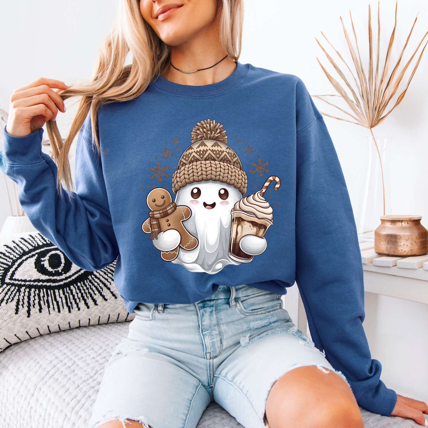 Gingerbread Ghost 👻 Organic Cotton Sweatshirt