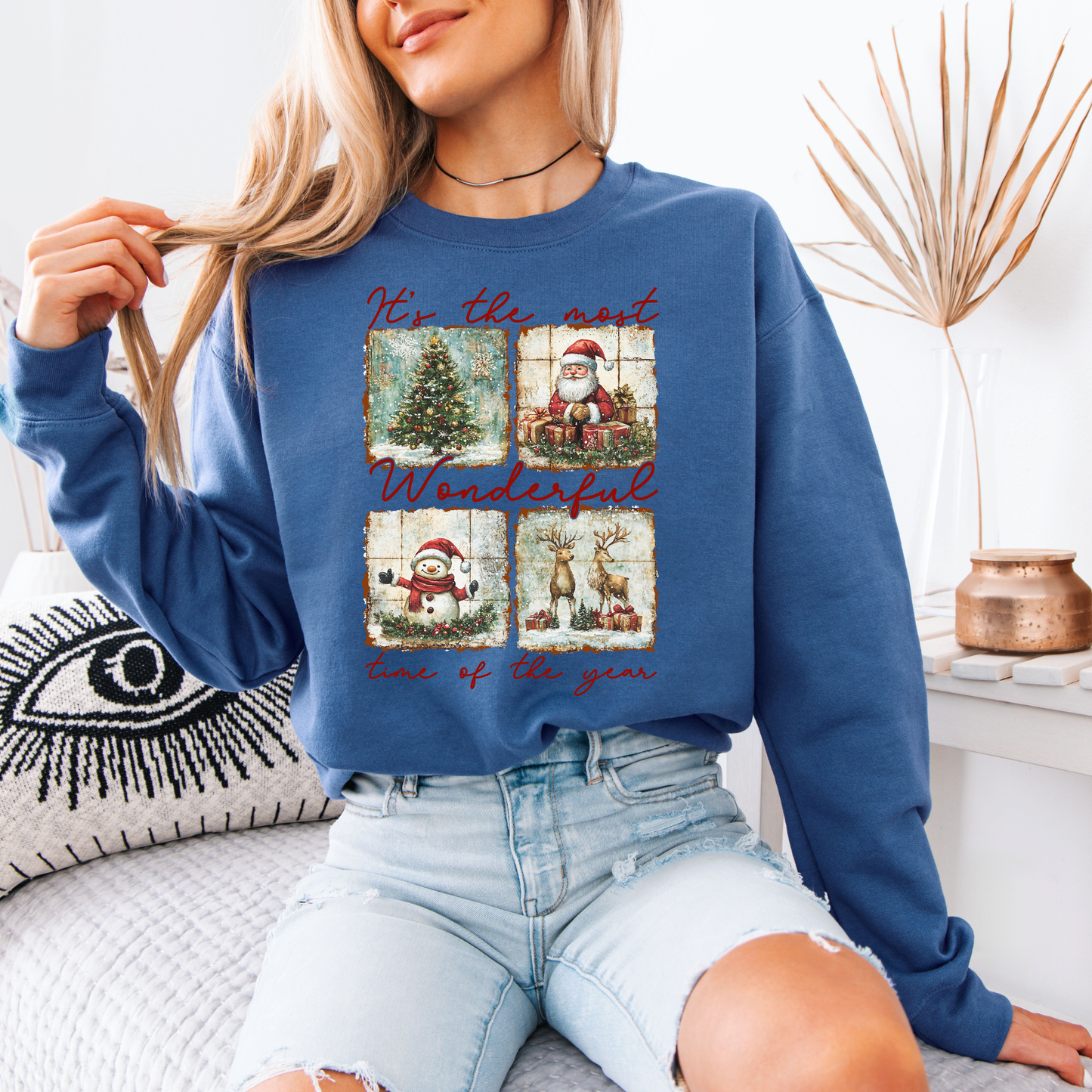 🎄 Vintage Christmas Magic ✨ Organic Cotton Sweatshirt