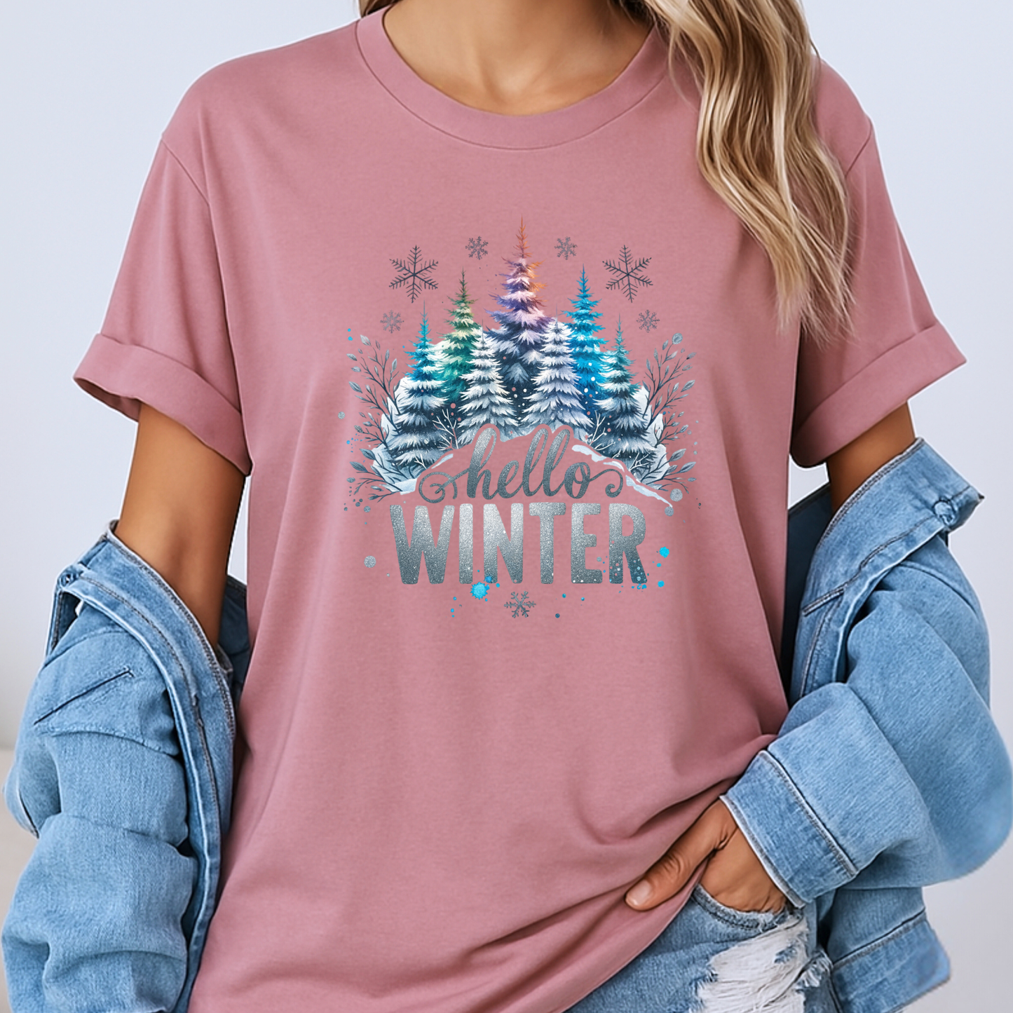 🌲❄️ Frosted Forest Glow ✨ 100% Organic Cotton T-Shirt