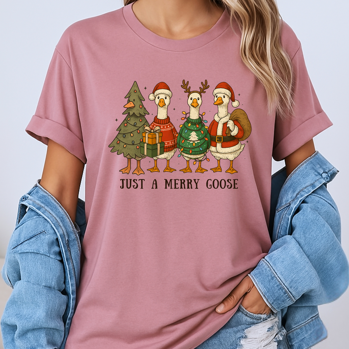 🪿🎄 Just a Merry Goose ✨  100% Organic Cotton T-Shirt