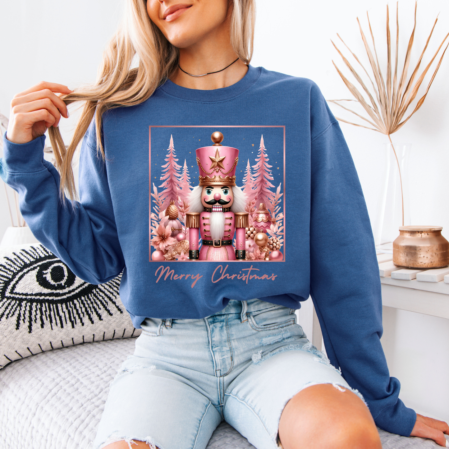 🎀 Pink Nutcracker Christmas 🎄 Organic Cotton Sweatshirt