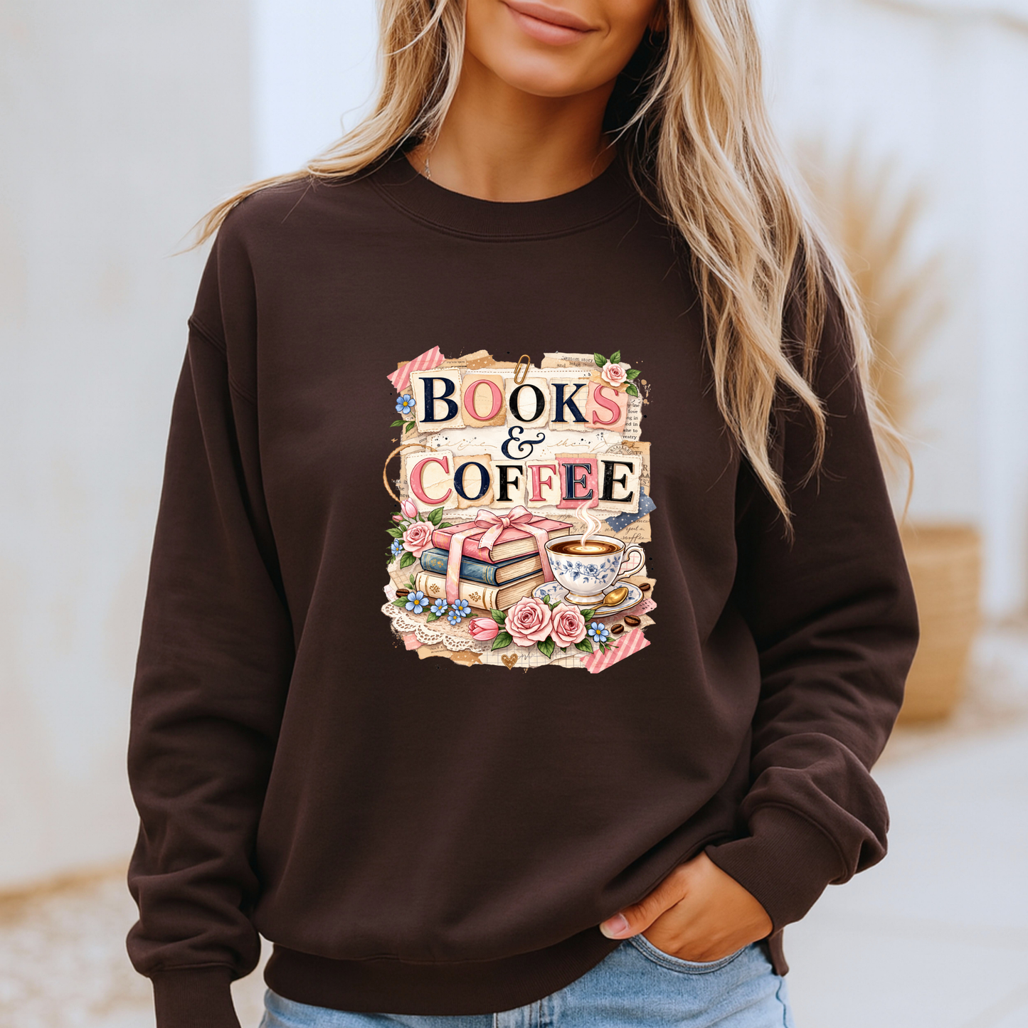Books & Coffee Cozy Reader Sweatshirt 📚☕