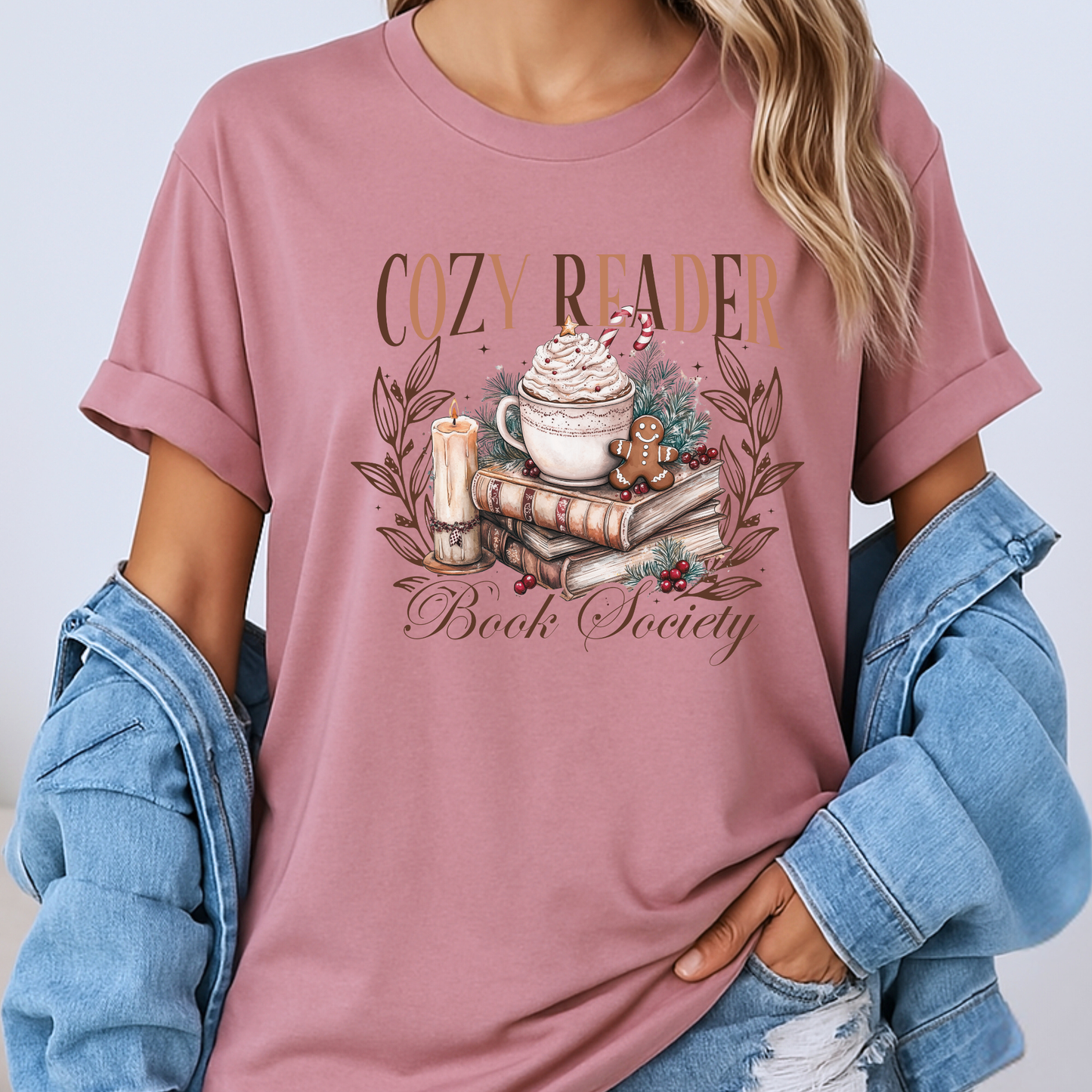 ☕📖 Cozy Reader Society ✨  100% Organic Cotton T-Shirt