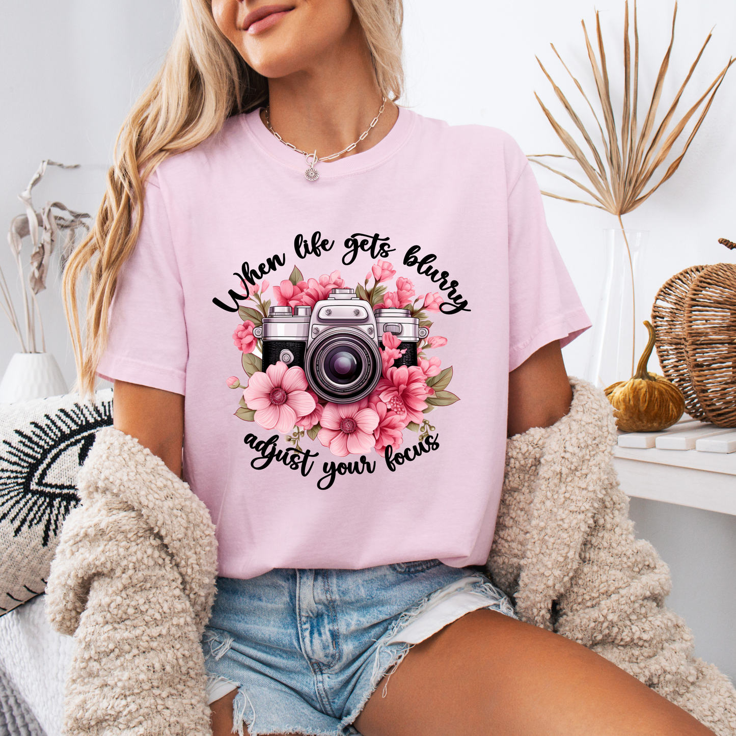 📸 Bloom & Focus Tee 🌸 | Inspirational Camera Quote Shirt