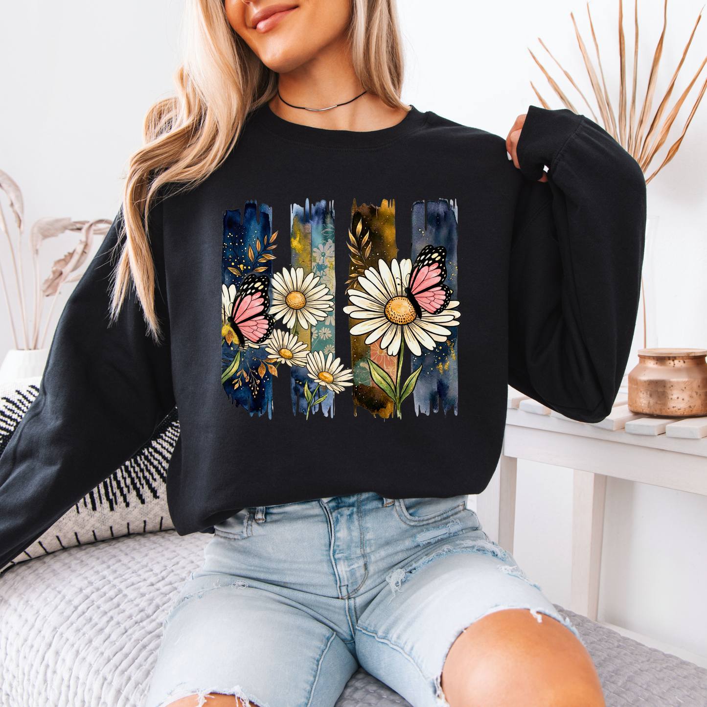 Midnight Daisy Butterfly 🌙🦋 Sweatshirt