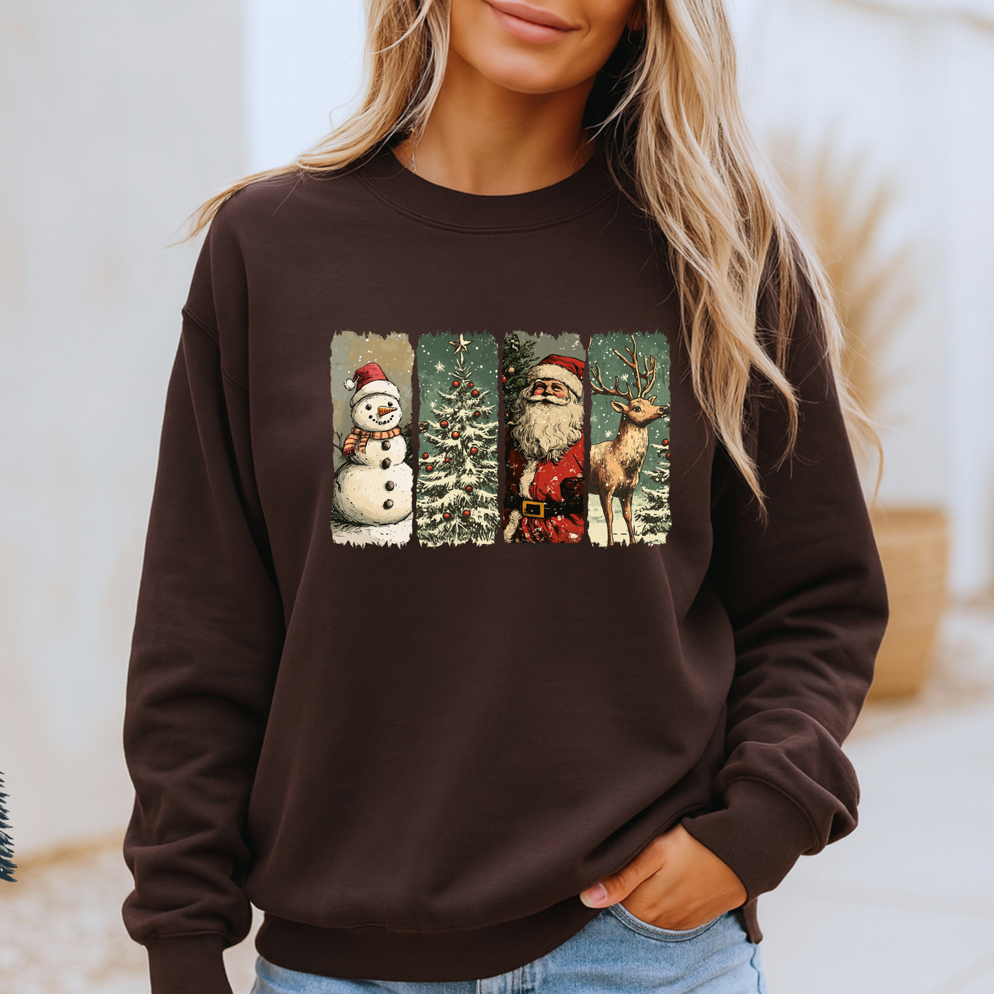 🌟 Retro Holiday Magic 🎄 Organic Cotton Sweatshirt