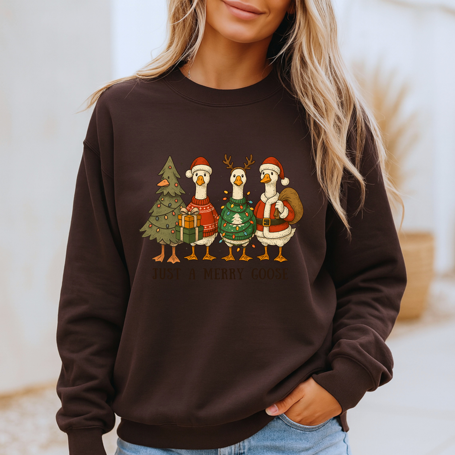 🪿 Just a Merry Goose 🎄 Organic Cotton Sweatshirt