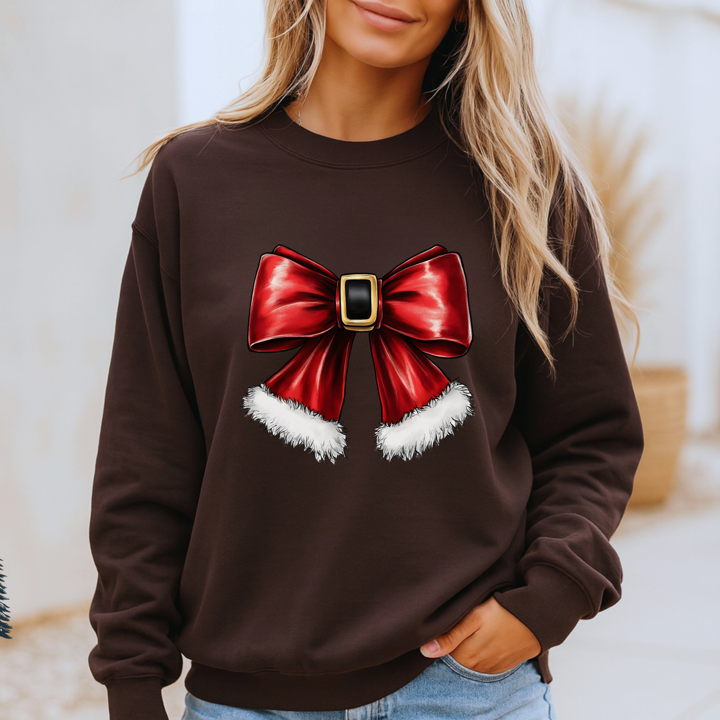 🌟 Santa’s Bow🎄 Organic Cotton Sweatshirt