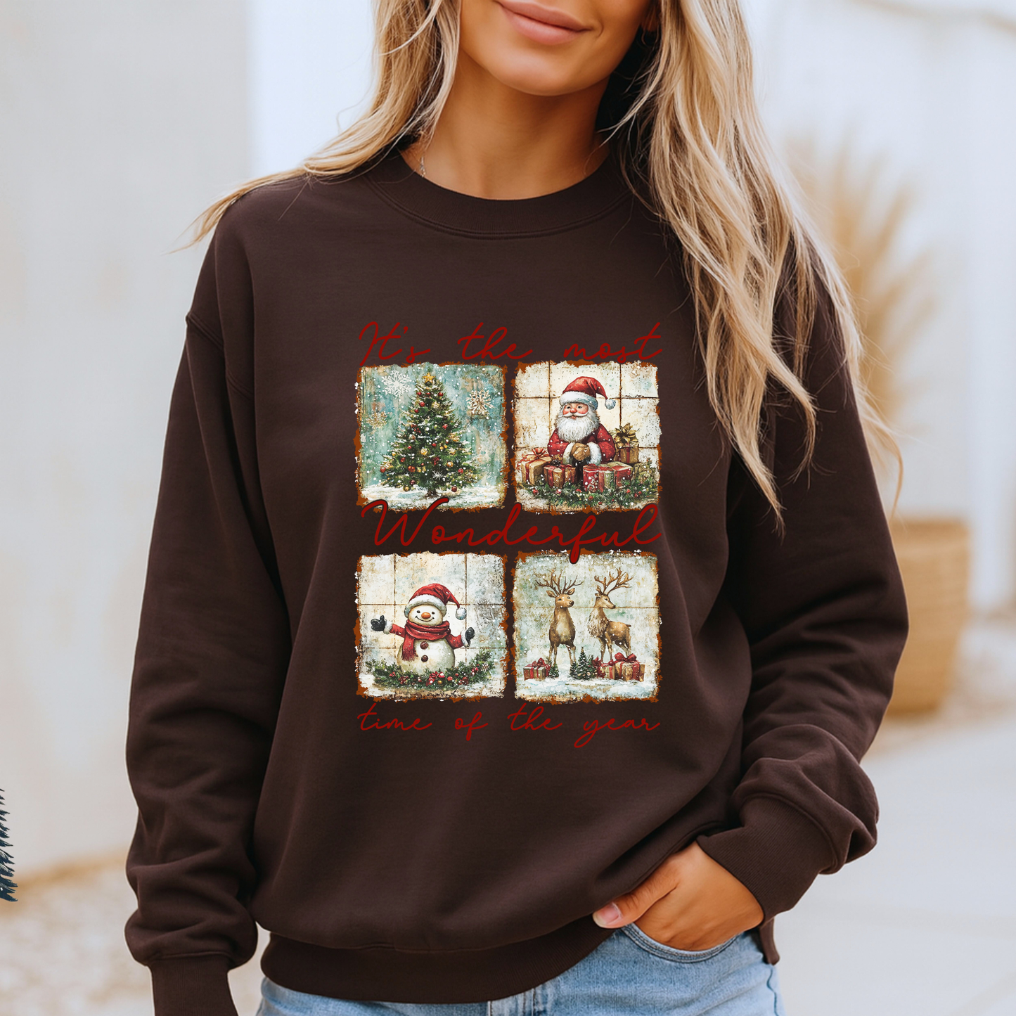🎄 Vintage Christmas Magic ✨ Organic Cotton Sweatshirt