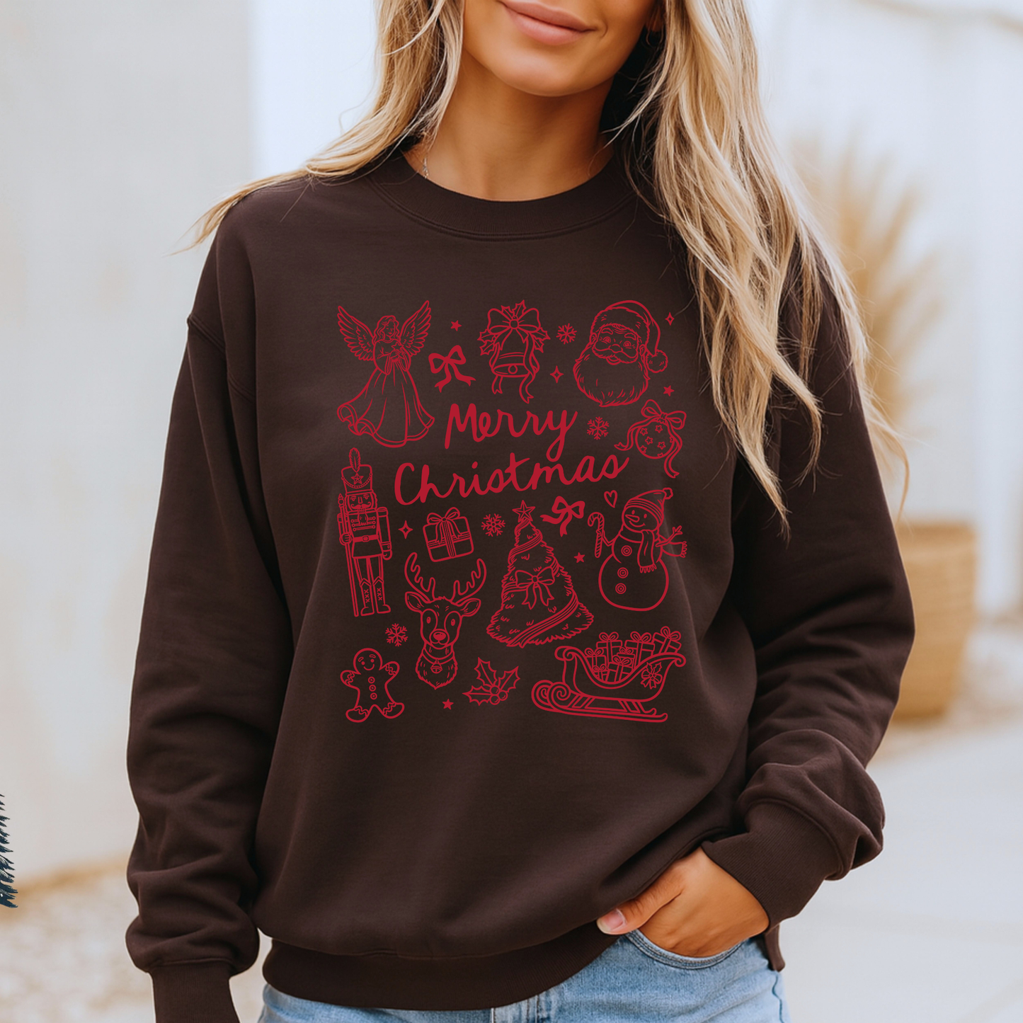 🎄 Christmas Doodles ✨🖊️  Organic Cotton Sweatshirt