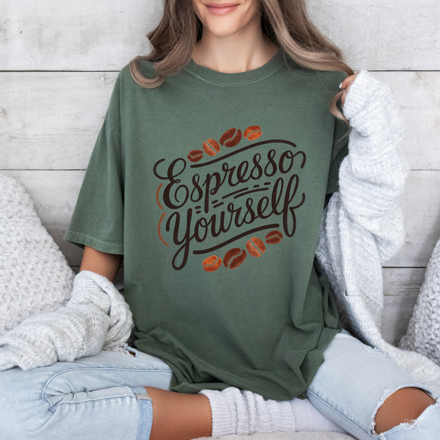 Espresso Yourself Aesthetic Tee 🤎🌿