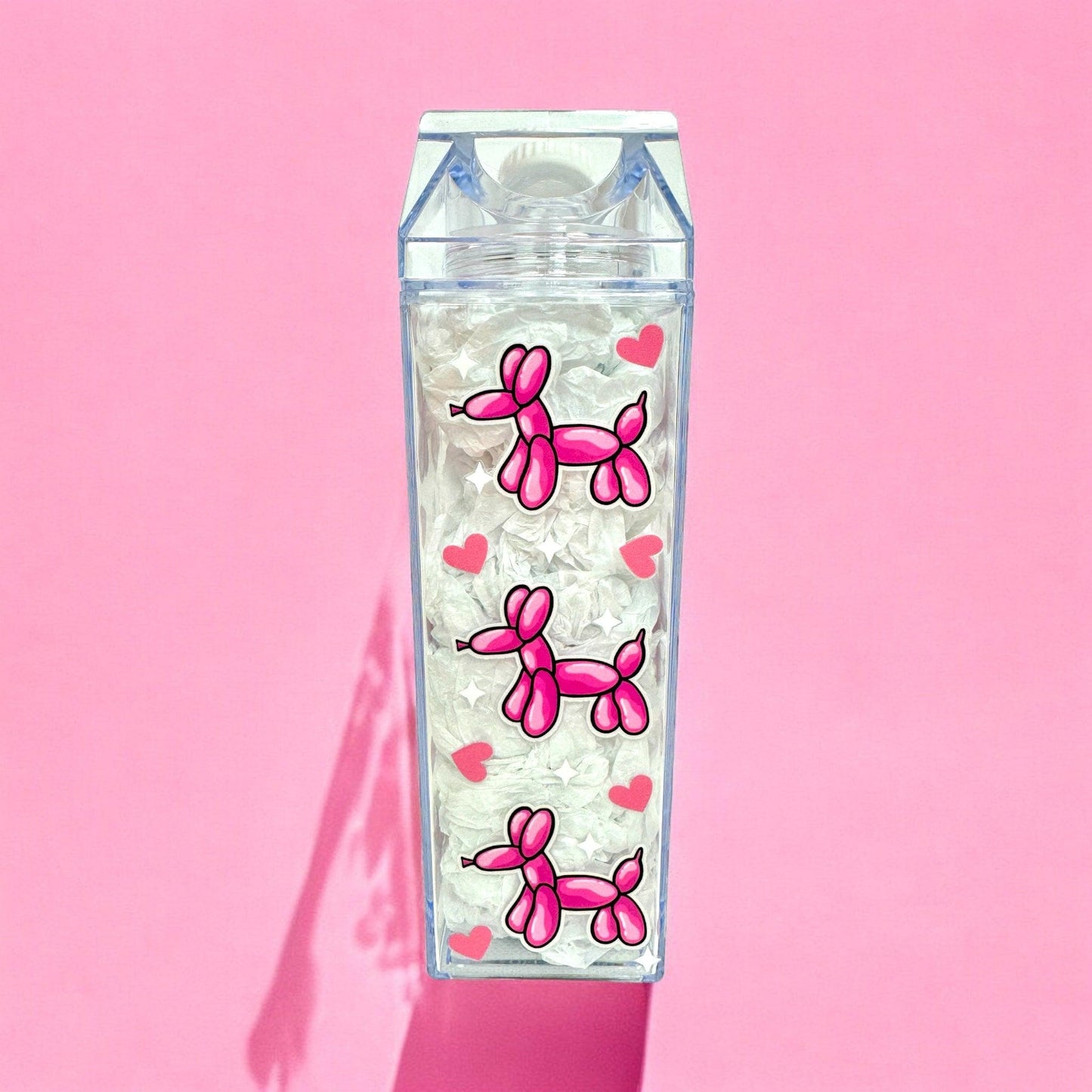 Balloon Dog Milk Carton Water Bottle 17oz