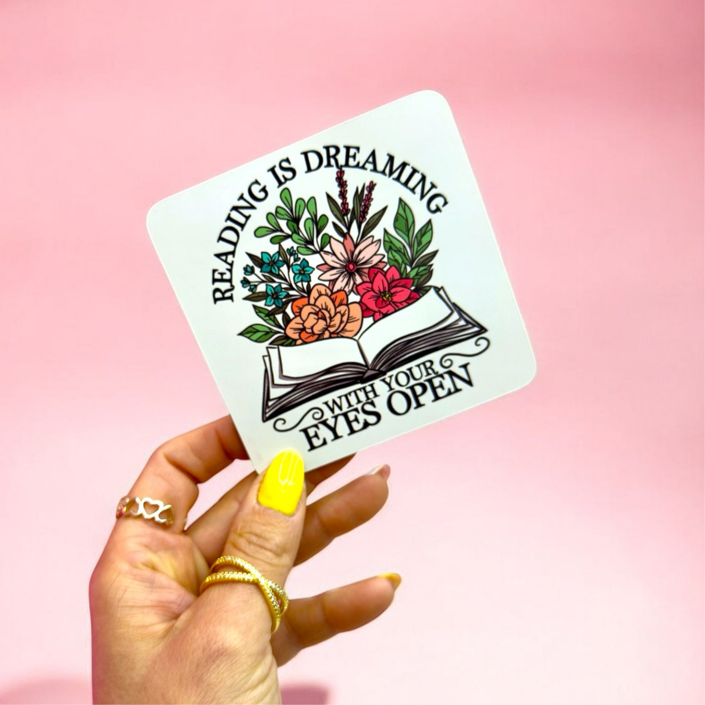 “Reading Is Dreaming Floral Coaster” 📚🌸✨