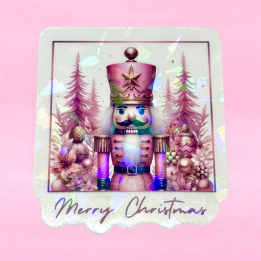 🎀 Pink Nutcracker Holographic Sticker ✨