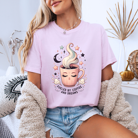 🌙Fueled by Coffee and Dreams 100% Organic Cotton T-Shirt☕️✨