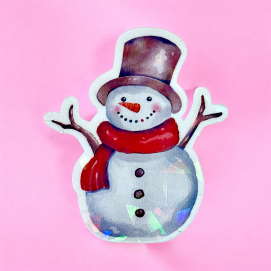 ⛄ Snowman Holographic Sticker 🎩✨