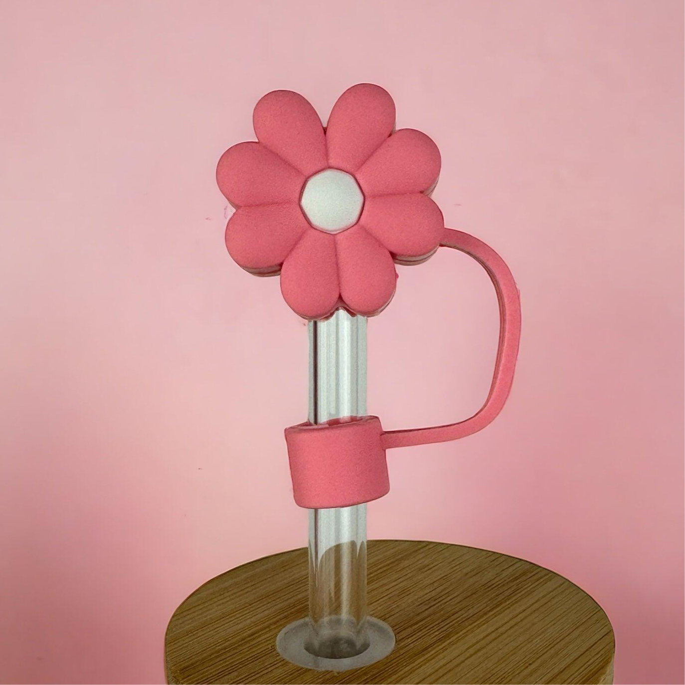 Pink Daisy Straw Topper