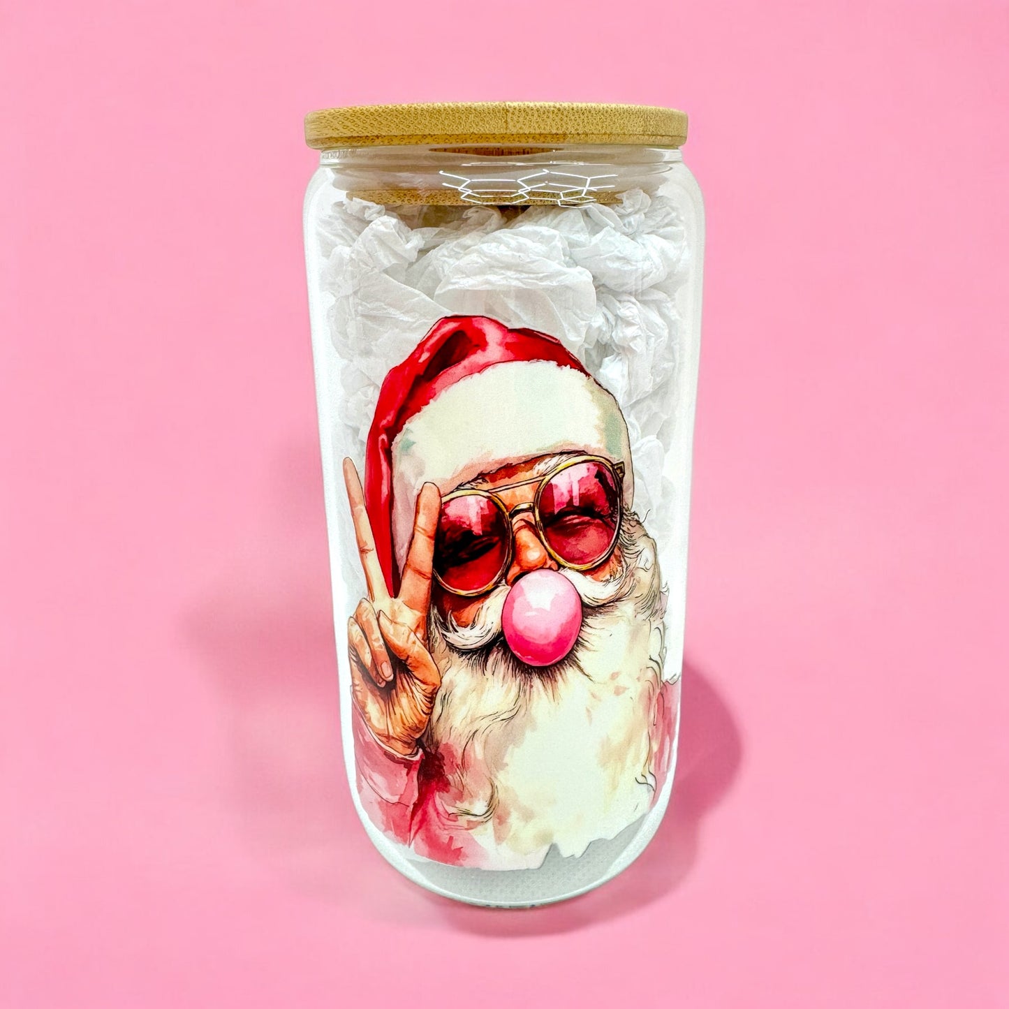 🎅 Cool Santa 16oz Glass Cup